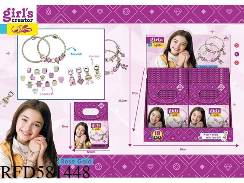 PANDORA BEADED BRACELET 18PCS