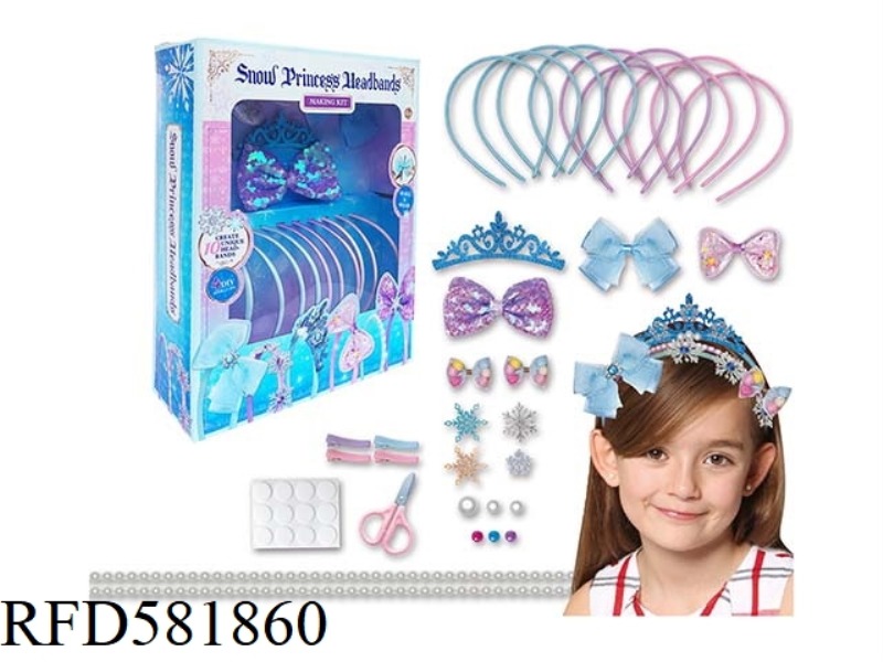 DIY HAIRBAND (10 HAIRBAND 4 HAIRPINS) SNOW PRINCESS THEME