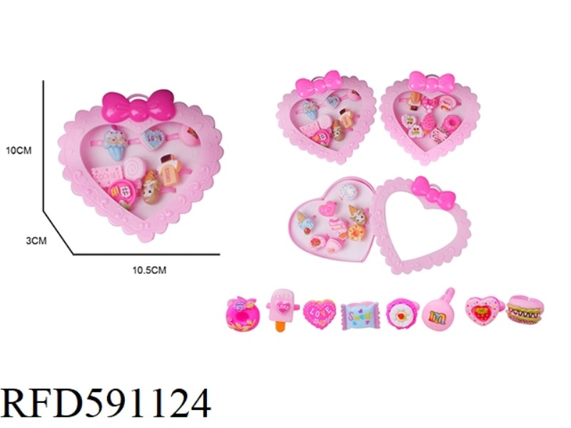 CHILDREN'S CARTOON PRINCESS FAIRY RING CUTE CHANGE ADORNMENT TOY MODELING RANDOM 8PCS A BOX