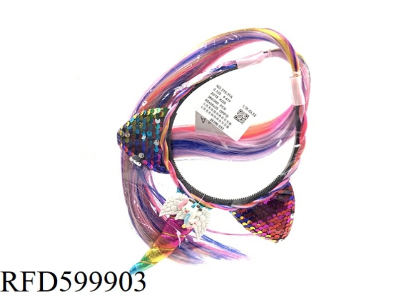 GIRLS BEAUTY UNICORN STRAIGHT HAIR BAND