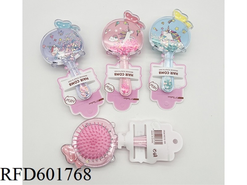 ACRYLIC MASSAGE COMB UNICORN