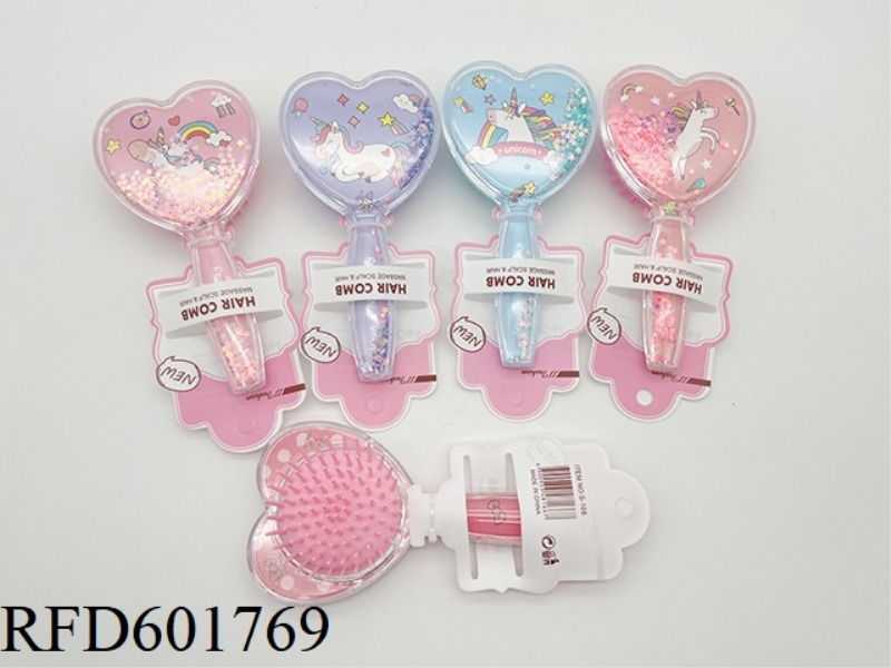 ACRYLIC MASSAGE COMB UNICORN