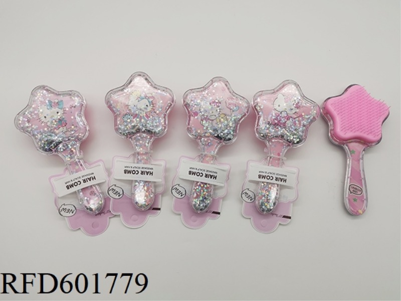 GLITTER MASSAGE COMB HELLOKITTY