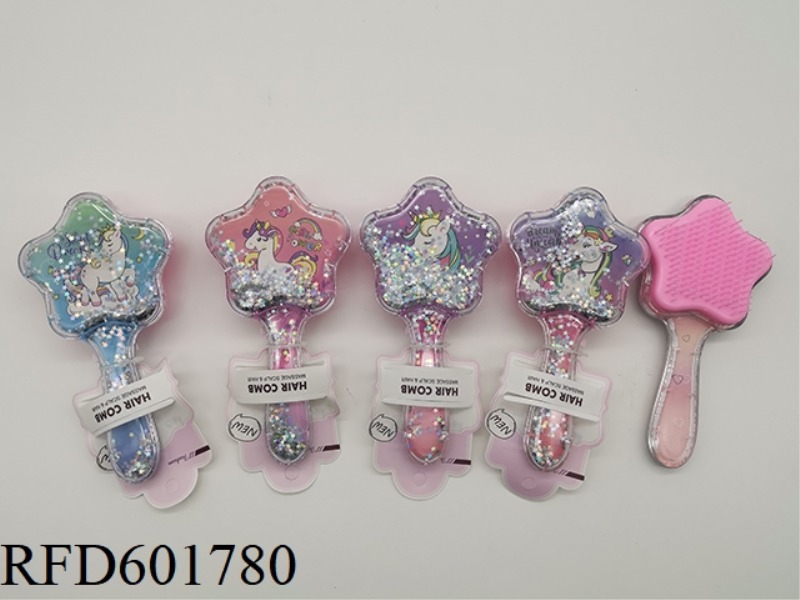 GLITTER MASSAGE COMB UNICORN