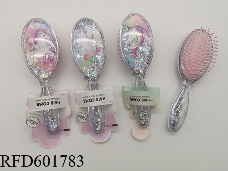 GLITTER MASSAGE COMB UNICORN