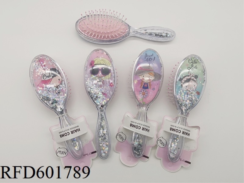 GLITTER MASSAGE COMB GIRL