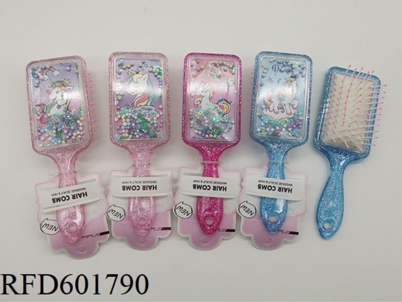 GLITTER MASSAGE COMB UNICORN
