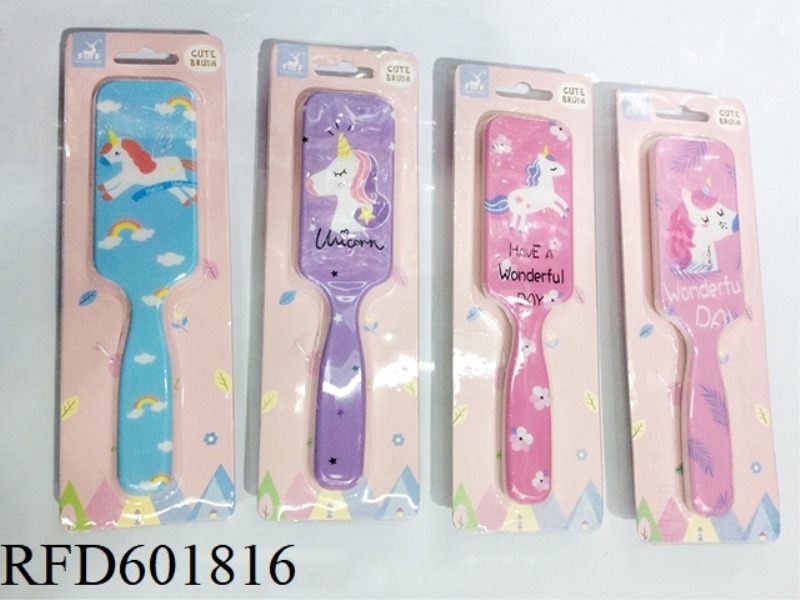 FLAT MASSAGE COMB UNICORN