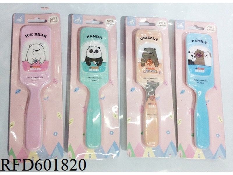 FLAT MASSAGE COMB PANDA AND BEAR