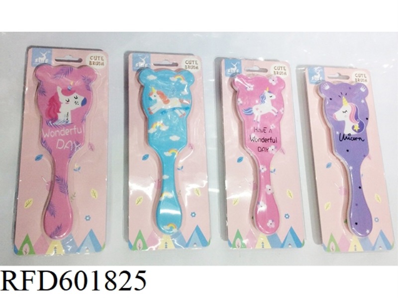 FLAT MASSAGE COMB UNICORN