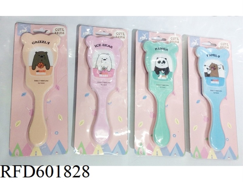 FLAT MASSAGE COMB PANDA AND BEAR