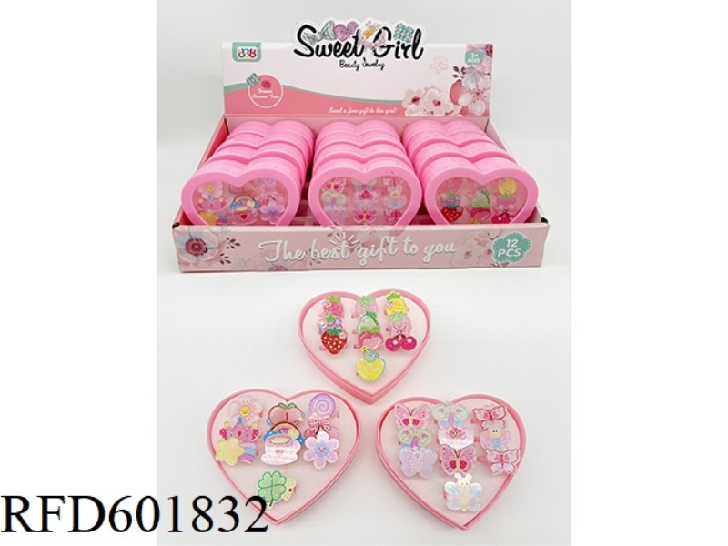 HEART PEACH BOX RING RING 12PCS