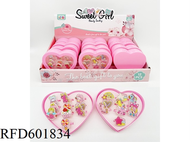 HEART PEACH BOX RING RING 12PCS