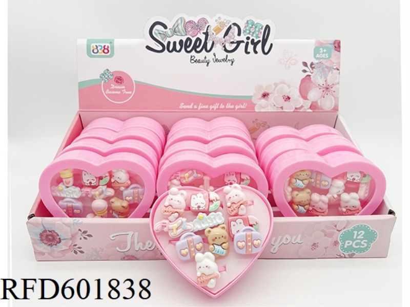 HEART PEACH BOX RING RING 12PCS