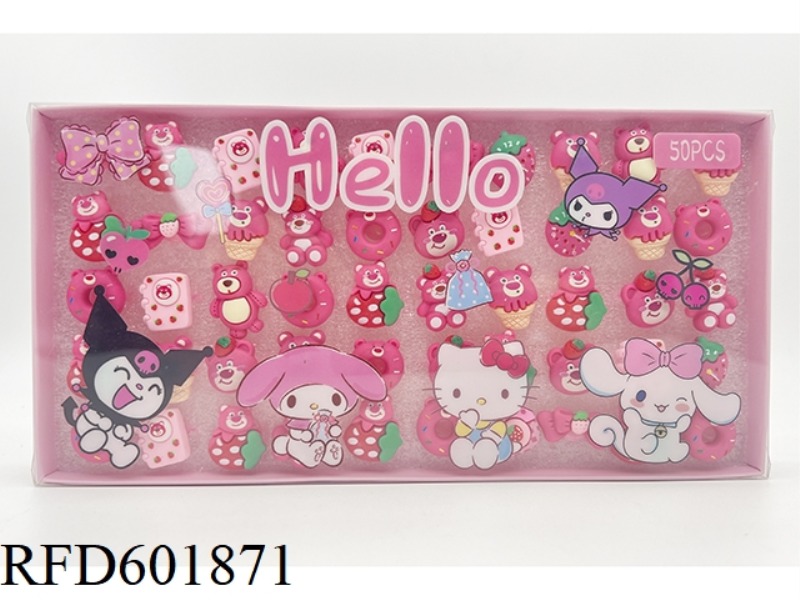 STRAWBERRY BEAR RING BOX 50PCS