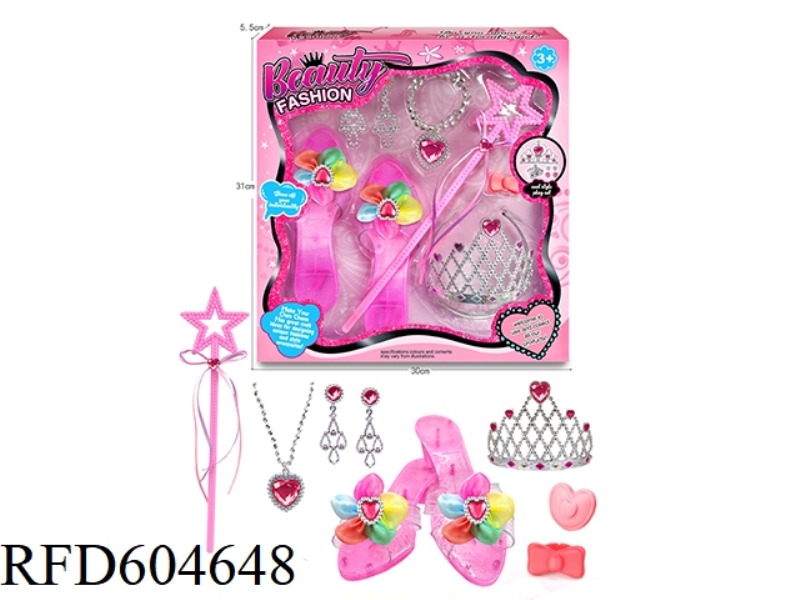 PRINCESS HIGH HEELS TOTE BAG CROWN JEWELRY PLAY HOUSE SET