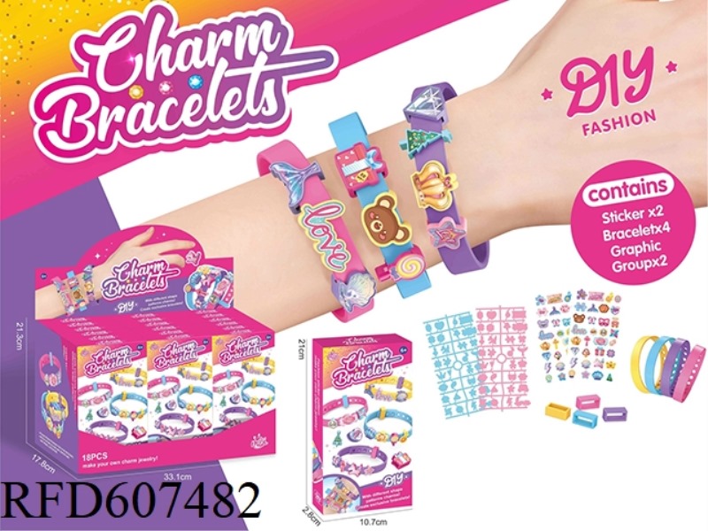 DIY BEADED PATTERN BRACELET STRAP (18PCS)