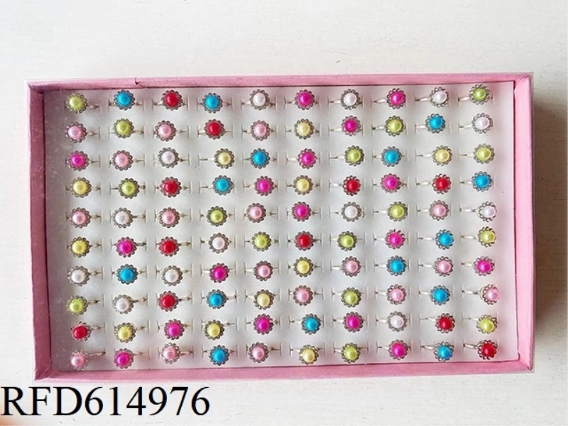 PEARL + DIAMOND RING 100PCS