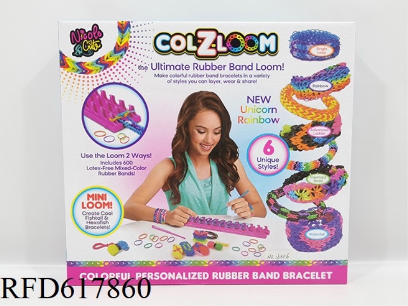 DIY RUBBER BAND RAINBOW BRACELET WEAVER