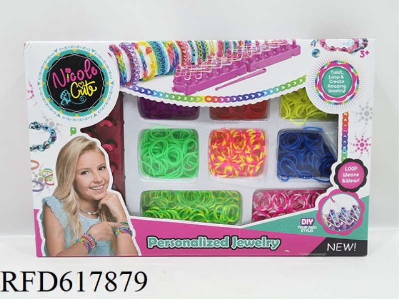 DIY RUBBER BAND RAINBOW BRACELET WEAVER