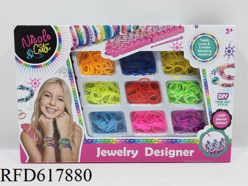 DIY RUBBER BAND RAINBOW BRACELET WEAVER