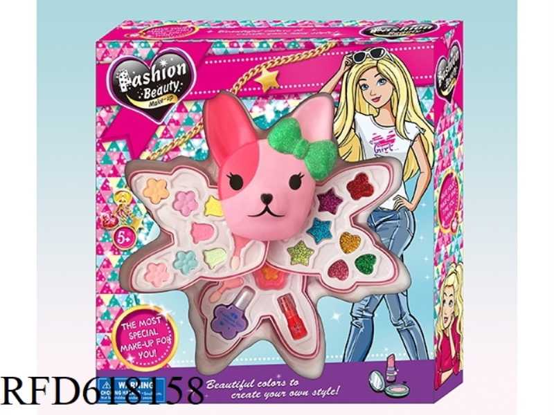 DOG HEAD THREE-LAYER MAKEUP CASE