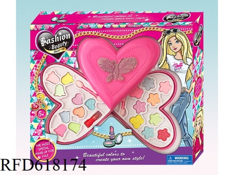 TWO-LAYER COSMETICS CASE WITH A HEART