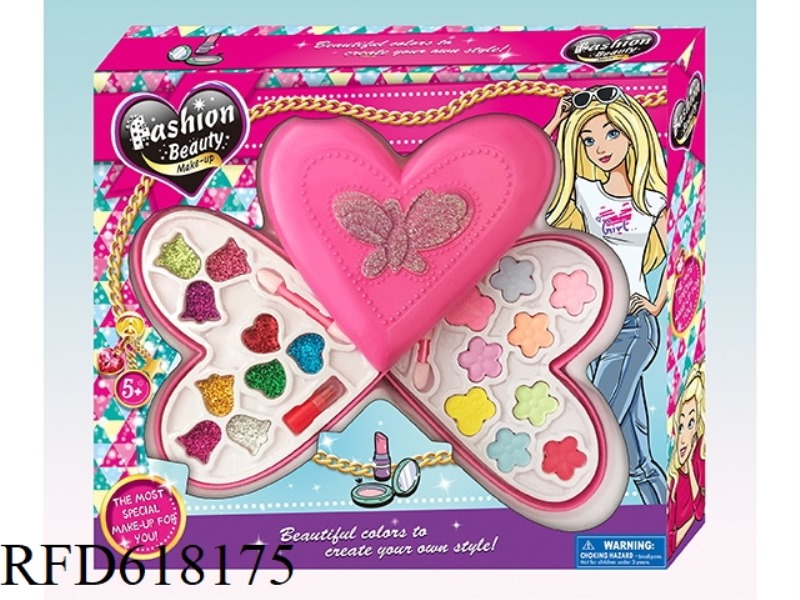 TWO-LAYER COSMETICS CASE WITH A HEART