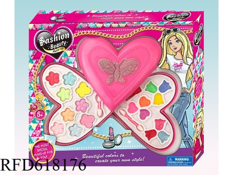 TWO-LAYER COSMETICS CASE WITH A HEART