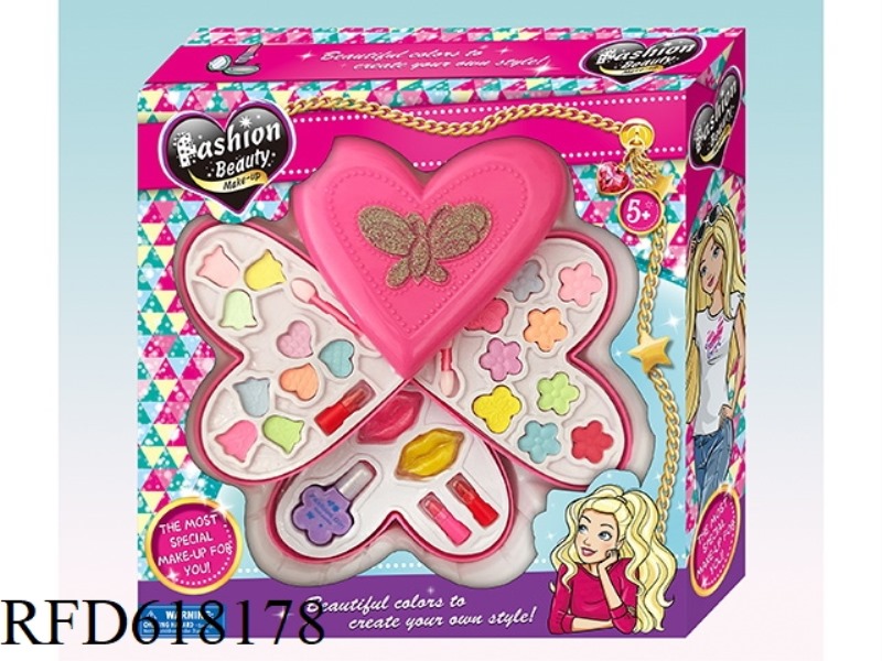 CENTER HEART SHAPE THREE LAYER MAKEUP CASE