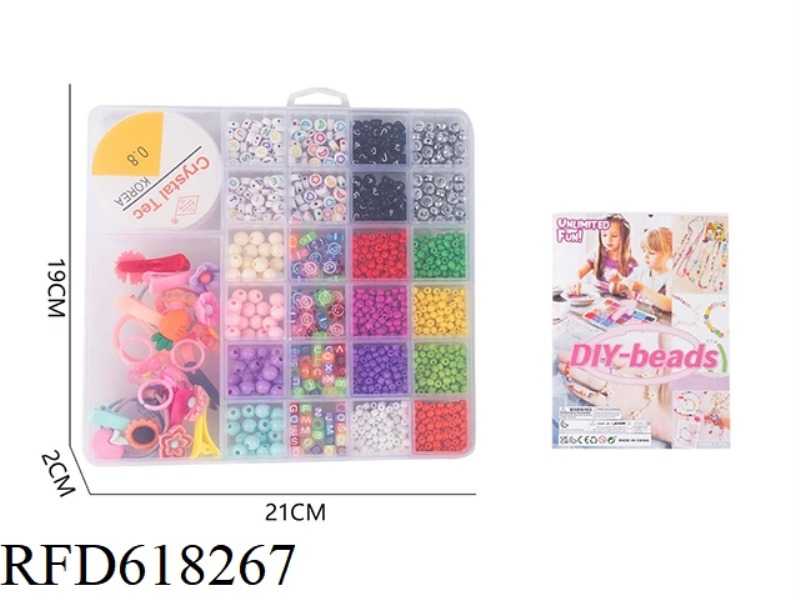 DIY PUZZLE BEADED JEWELRY 26 SQUARES + RING + HEADBAND + HAIRPIN
