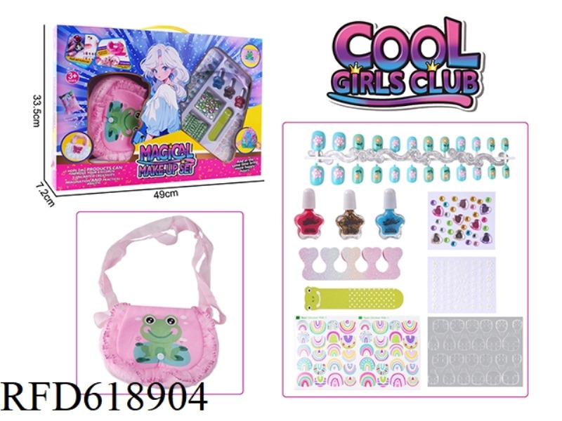FROG CARTOON ANIMAL FASHION BAG + NAIL JEWELRY SET