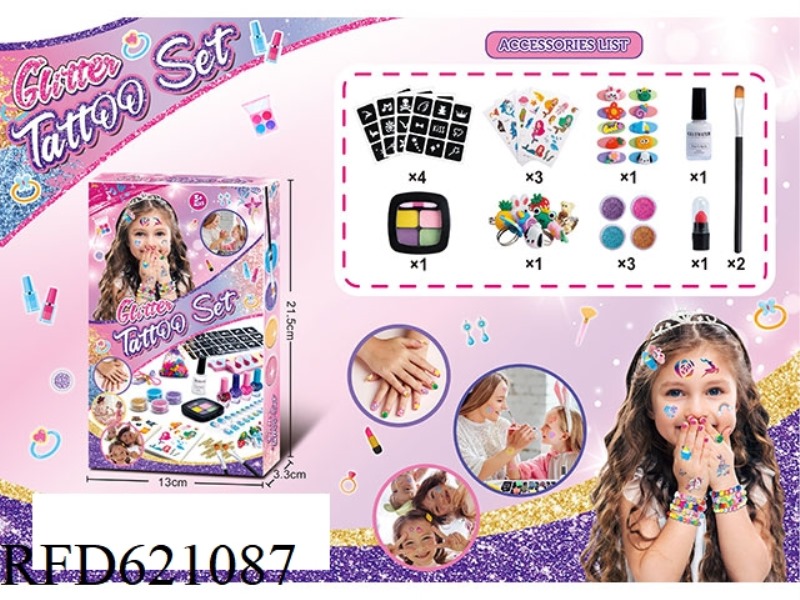 DIY CHILDREN'S JEWELRY TATTOO SET TATTOO STICKERS + COSMETICS