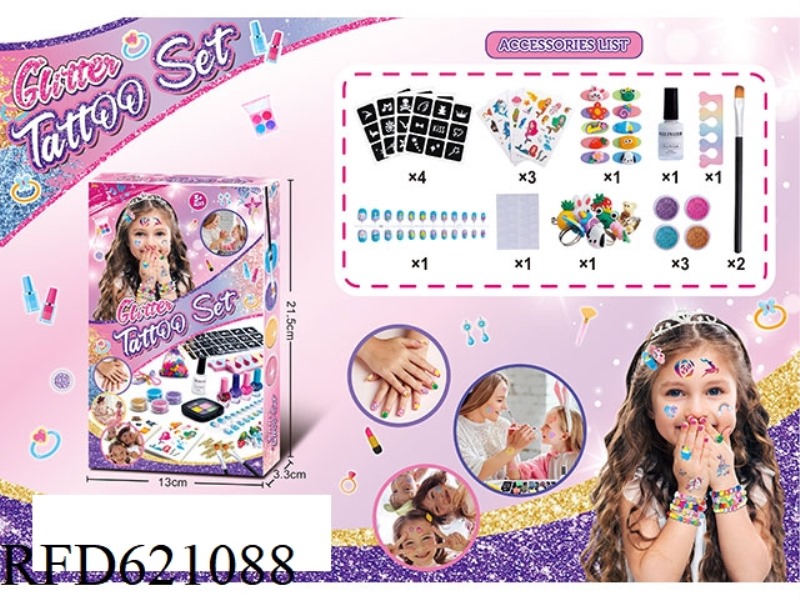 DIY CHILDREN'S JEWELRY TATTOO SET TATTOO STICKERS + NAIL ART