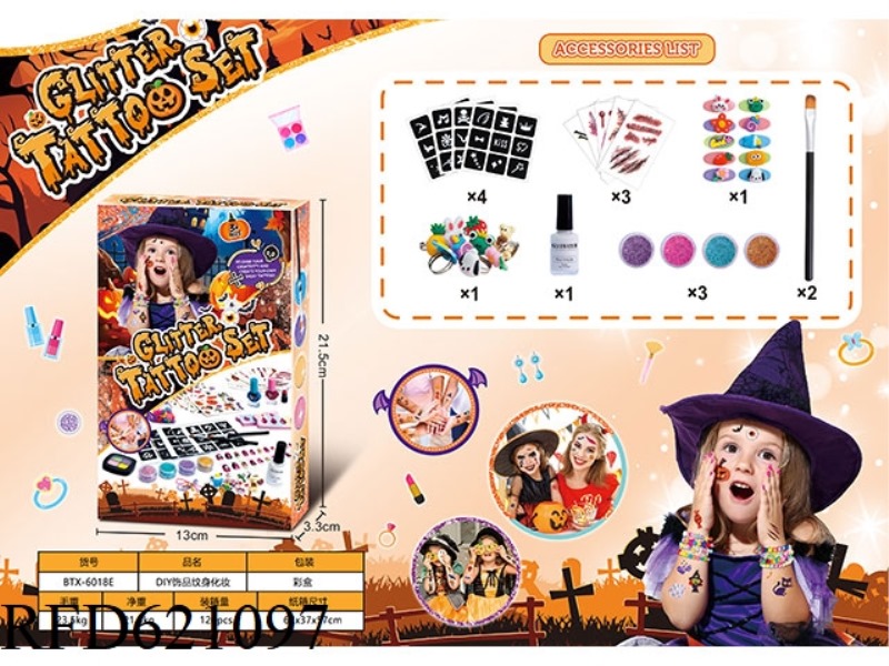(HALLOWEEN) THEMED DIY CHILDREN'S JEWELRY TATTOO SET TATTOO STICKERS