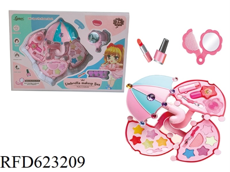 GIRL MAKEUP ACCESSORIES BRIGHT UMBRELLA BEAUTY MAKEUP BOX