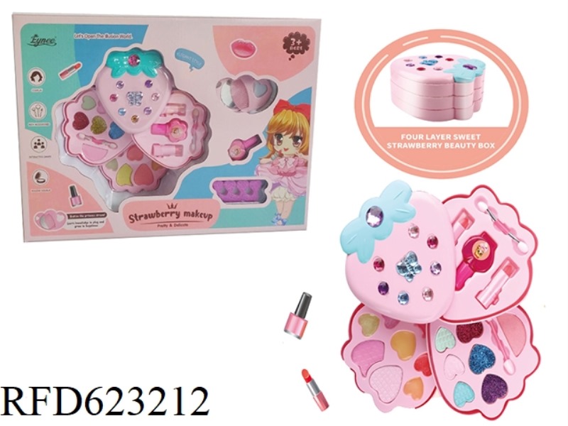 GIRLS MAKEUP ACCESSORIES SWEET STRAWBERRY BEAUTY MAKEUP BOX