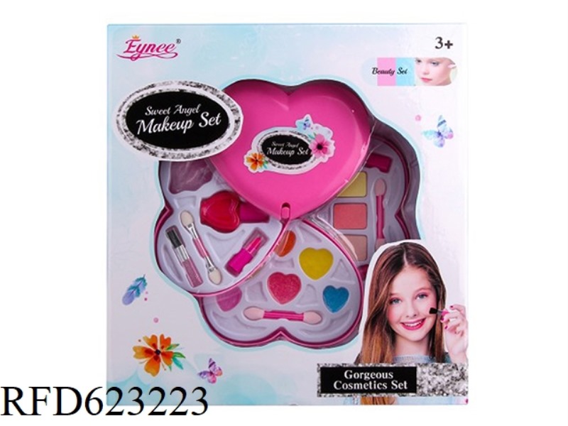 GIRLS MAKEUP JEWELRY HEART SHAPE 3 LAYERS PINK