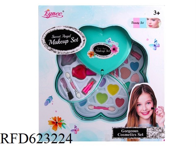 GIRL MAKEUP JEWELRY HEART SHAPE 3 LAYERS OF GREEN