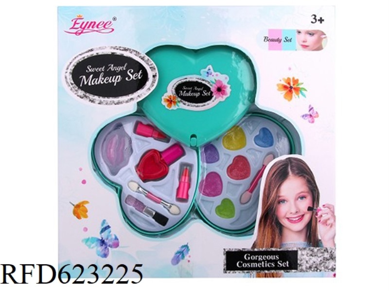 GIRLS MAKEUP JEWELRY HEART SHAPE 2 LAYERS OF GREEN