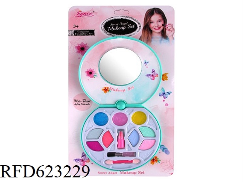 GIRLS MAKEUP JEWELRY GREEN ROUND BOX