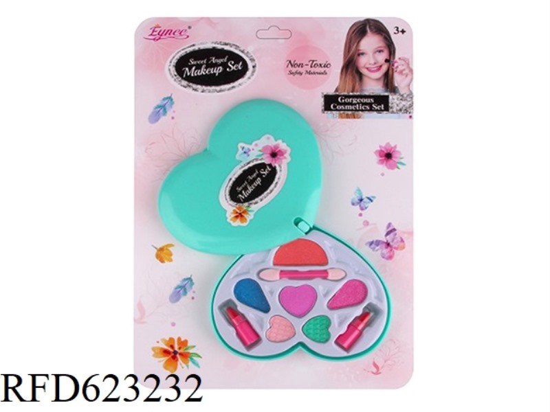 GIRLS MAKEUP JEWELRY HEART BOX GREEN