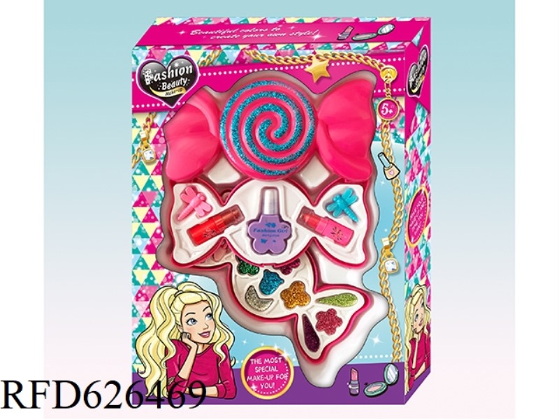 TWO LEVEL CANDY AND MAKEUP SET