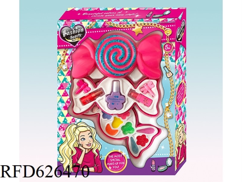 TWO LEVEL CANDY AND MAKEUP SET