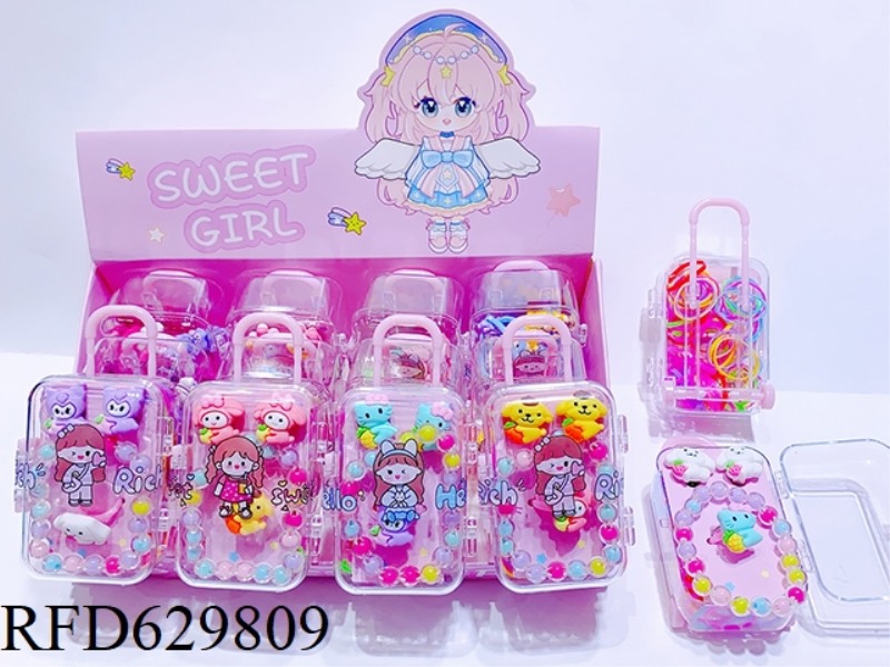 LUGGAGE ACCESSORY SET (HAIR CLIP+BRACELET+RING+RUBBER BAND) 12PCS/DB