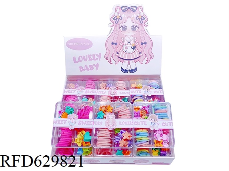 GIRL'S ACCESSORIES: HAIR STRING+HAIR CLIP 12PCS