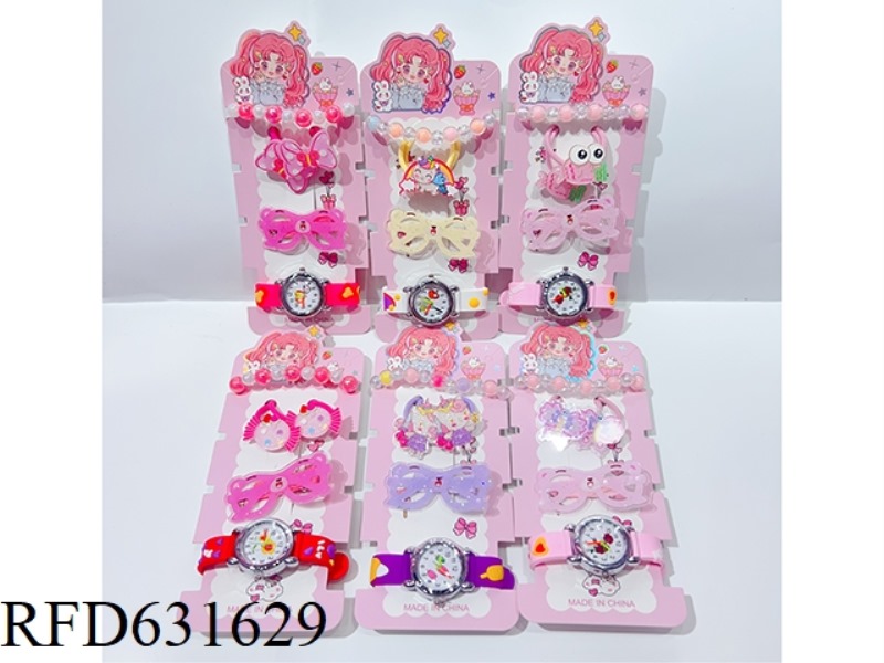 ACCESSORIES SET (HAIRPIN + WATCH + BRACELET + RUBBER BAND)