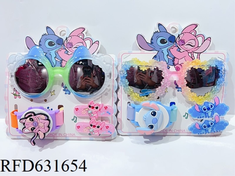 STITCH JEWELRY SET (GLASSES + HAIRPIN + WATCH)