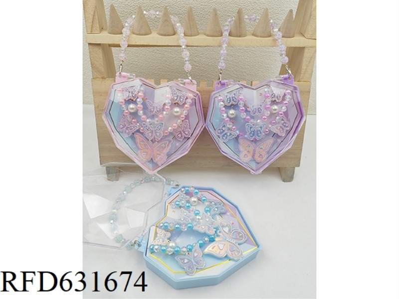 DIAMOND HANDBAG JEWELRY SET (RING + NECKLACE + EAR CLIP + HAIR CLIP)