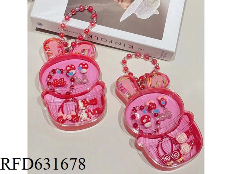 BUNNY HANDBAG JEWELRY SET (BAND + RING + EAR CLIP + BRACELET + HAIRPIN)